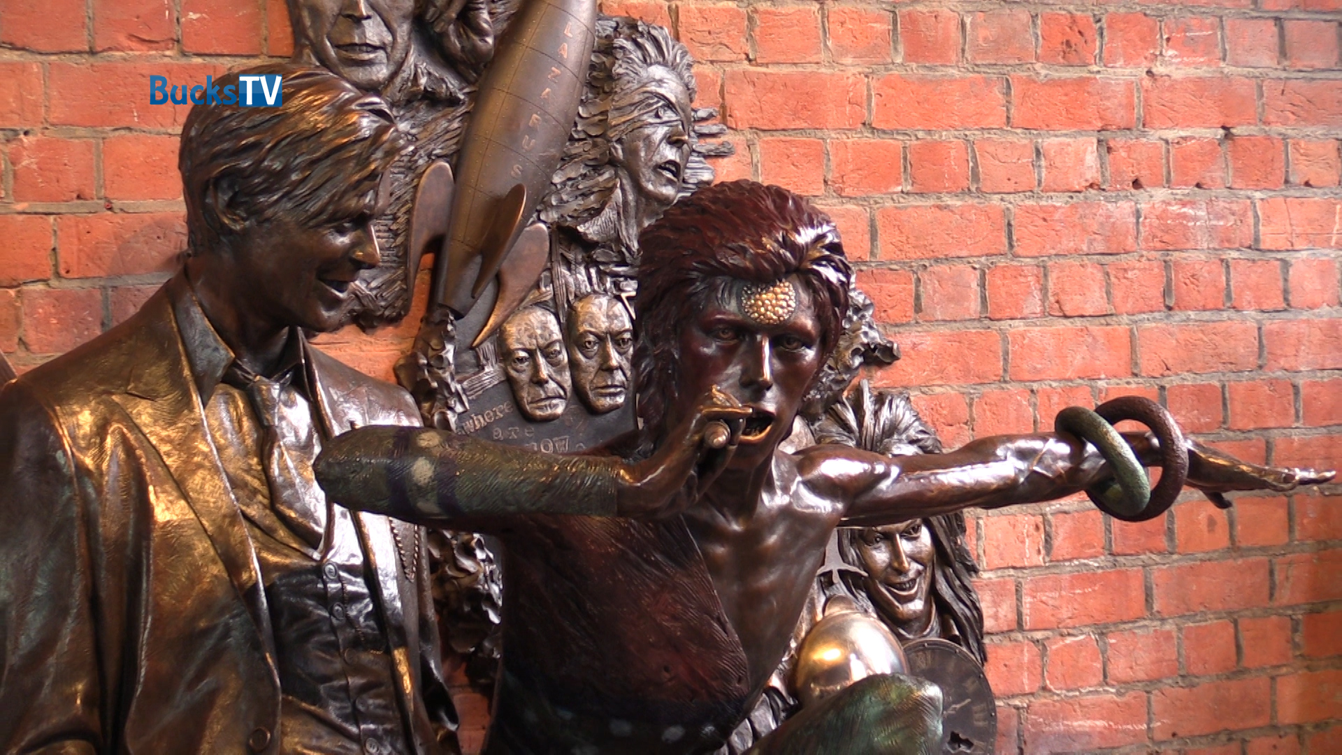 Earthly Messenger David Bowie Sculpture Unveiling in Aylesbury